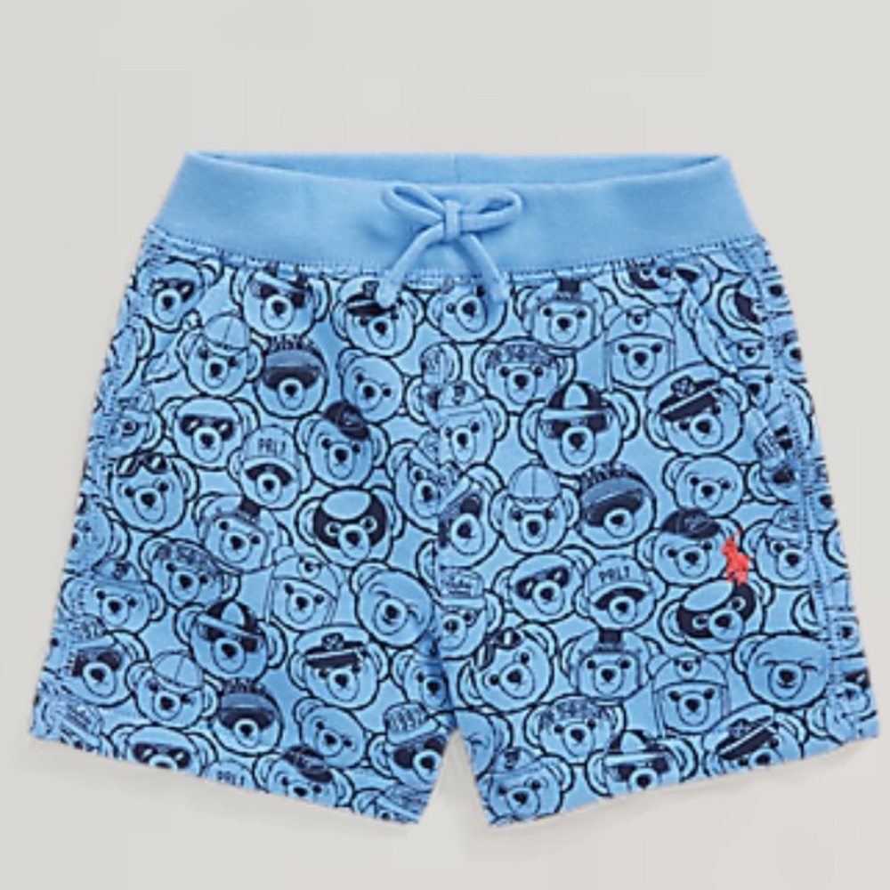 New! Ralph Lauren Polo Bear Baby Boy Fleece Shorts 6 Months